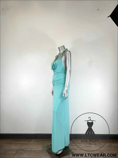 Body Suit Skirt Set Halter Neck Tie