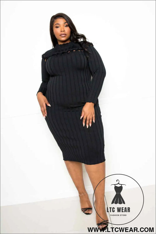 Bodycon Sweater Dress With Knot Detail