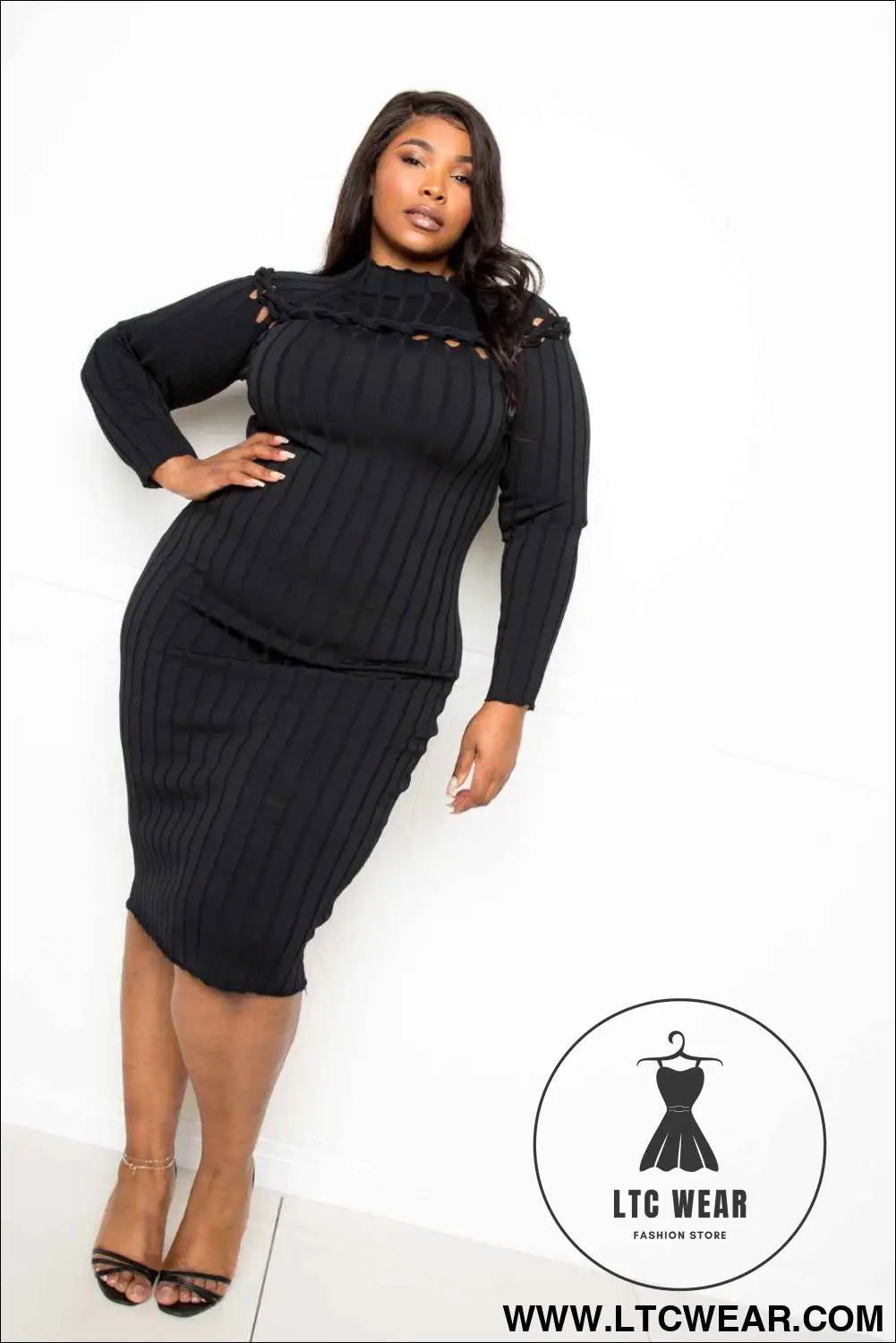 Bodycon Sweater Dress With Knot Detail