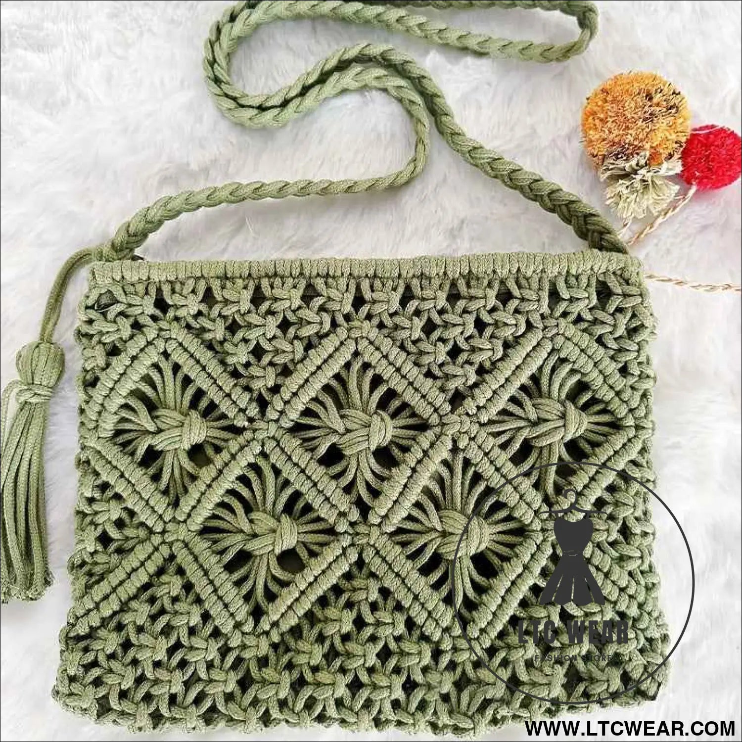 Boho Chic Handwoven Geometric Tassel Beach Tote Bag