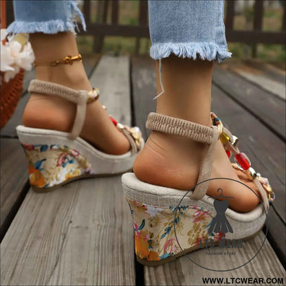 Boho Chic Vintage Wedge Sandals for Effortless Style