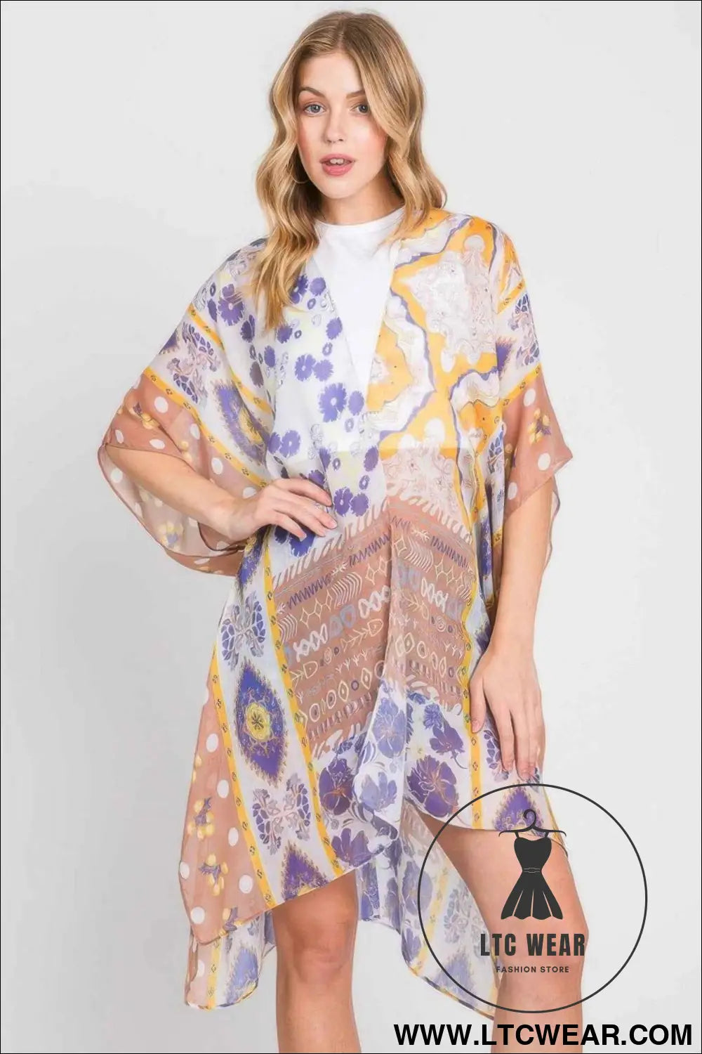 Boho Flower Print Kimono