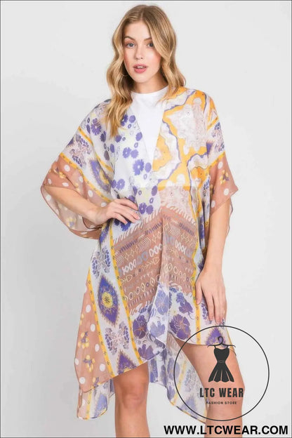 Boho Flower Print Kimono