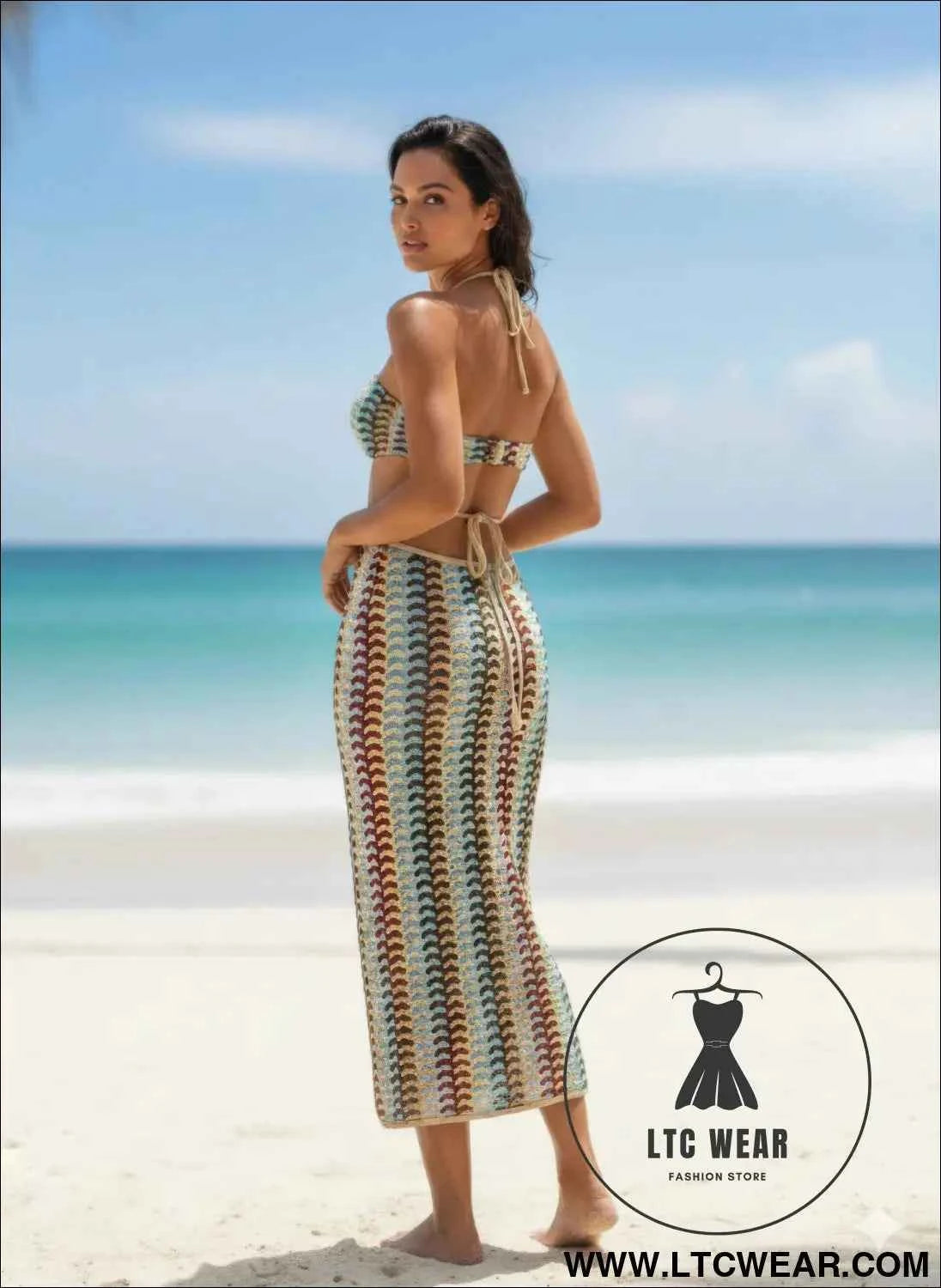 Boho Maxi Bikini Set - 3 Piece Print Swimwear for Stylish Summer Days