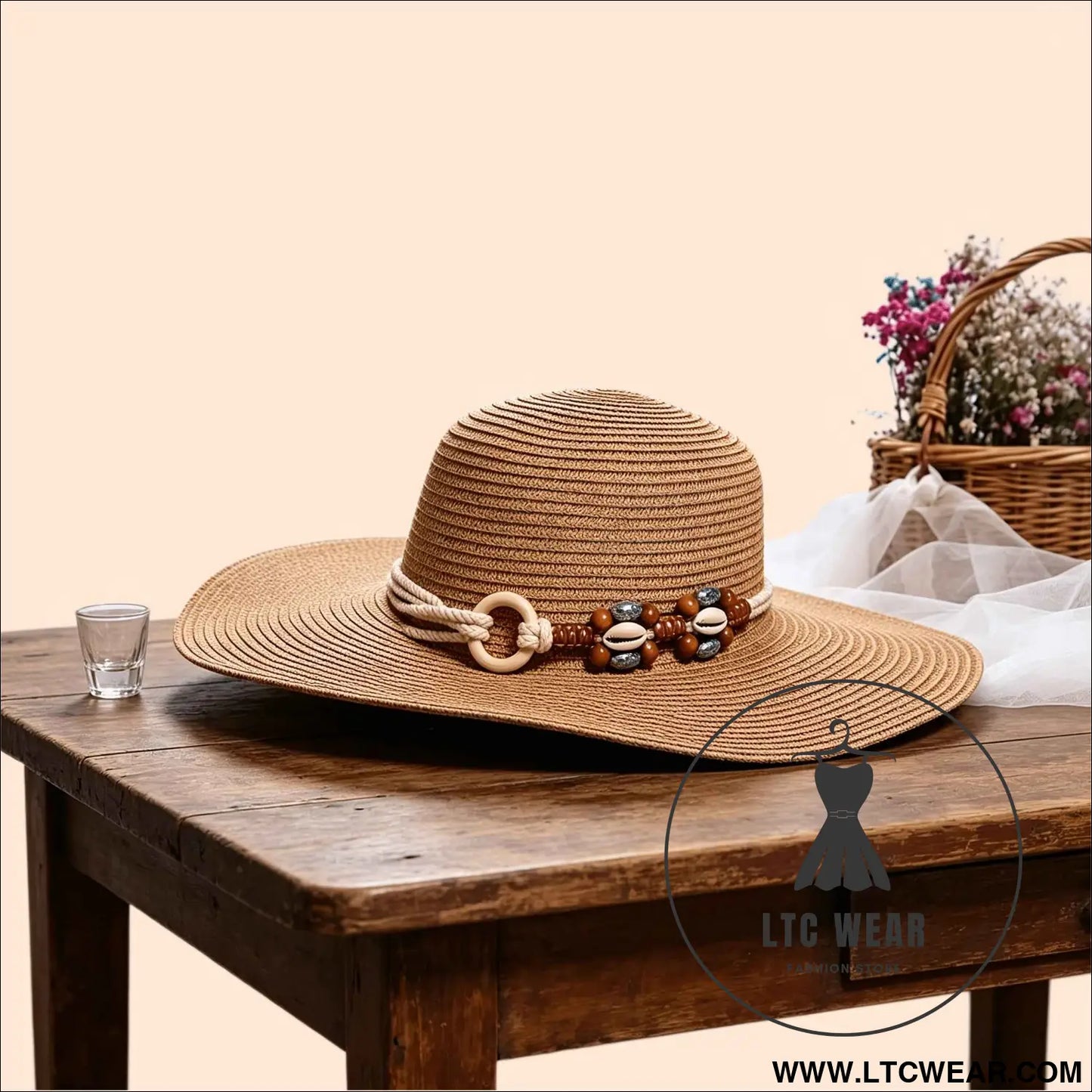 Boho Wide Brim Straw Hat Beach Travel Style