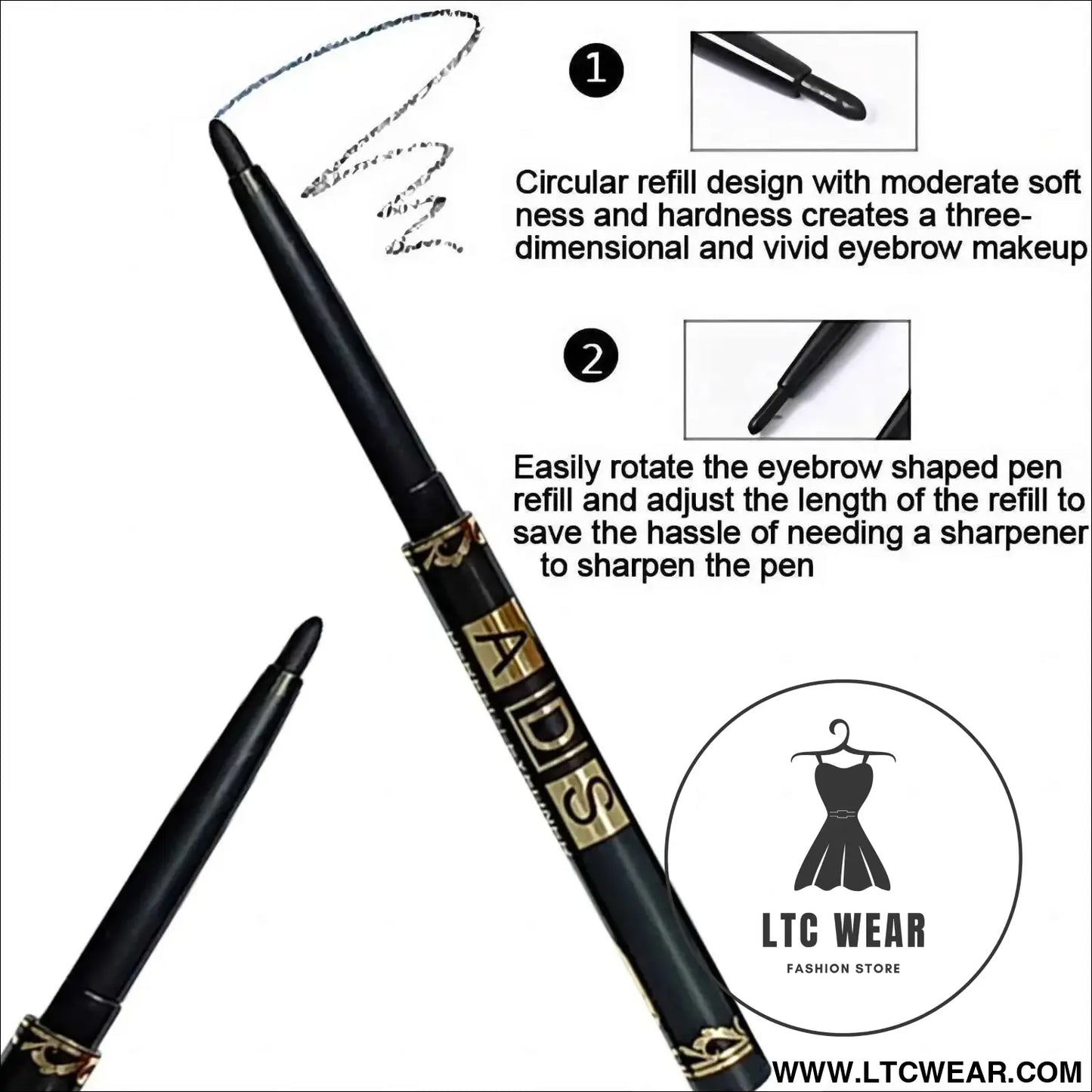 Bold Black Eyeliner Pencils – Waterproof & Smudge-Proof Set