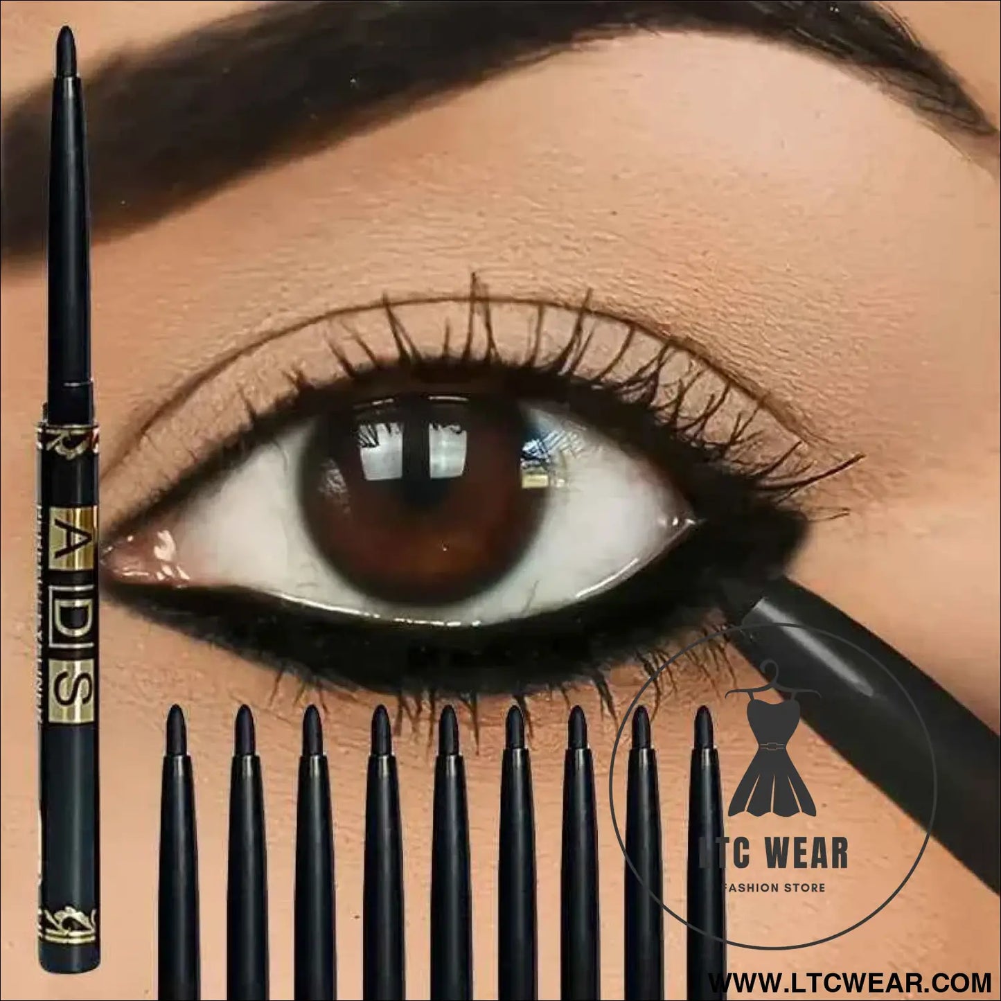 Bold Black Eyeliner Pencils – Waterproof & Smudge-Proof Set