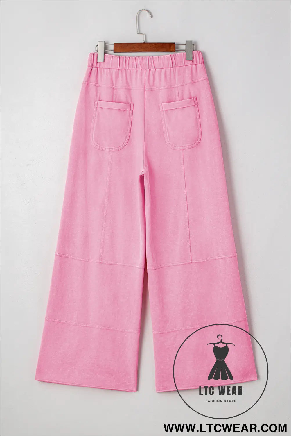 Bonbon mineral wash exposed seam wide leg cargo pants - pants & culotte