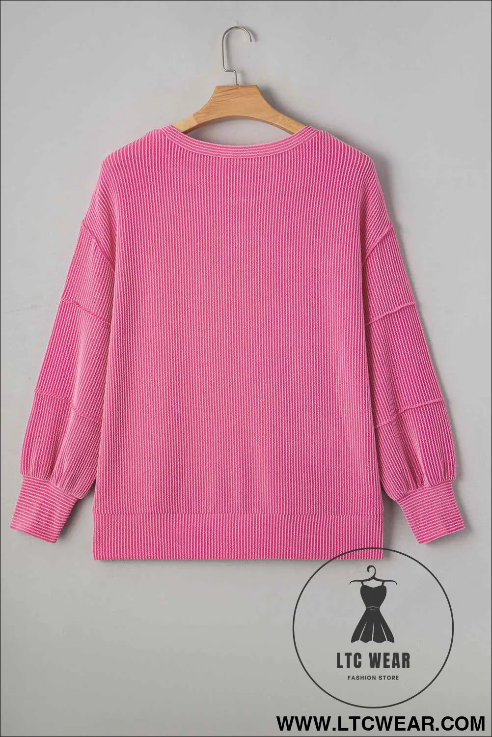 Bonbon Twist Ribbed Exposed Seam Detail Plus Size Top
