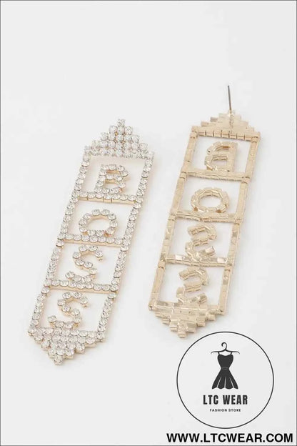 Boss Rhinestone Earrings - Sparkle with Elegant Style