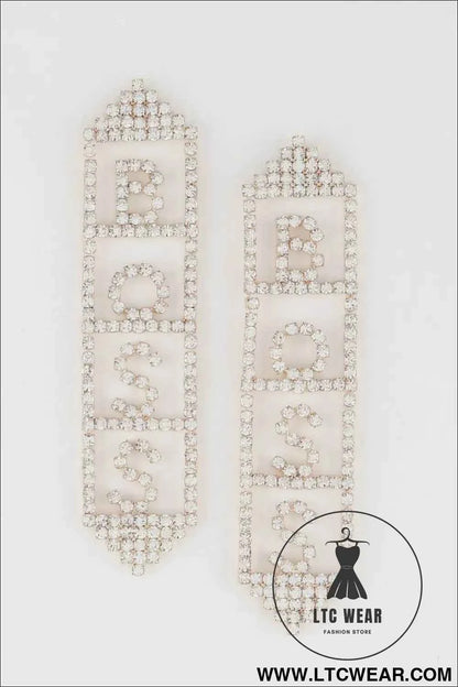 Boss Rhinestone Earrings - Sparkle with Elegant Style