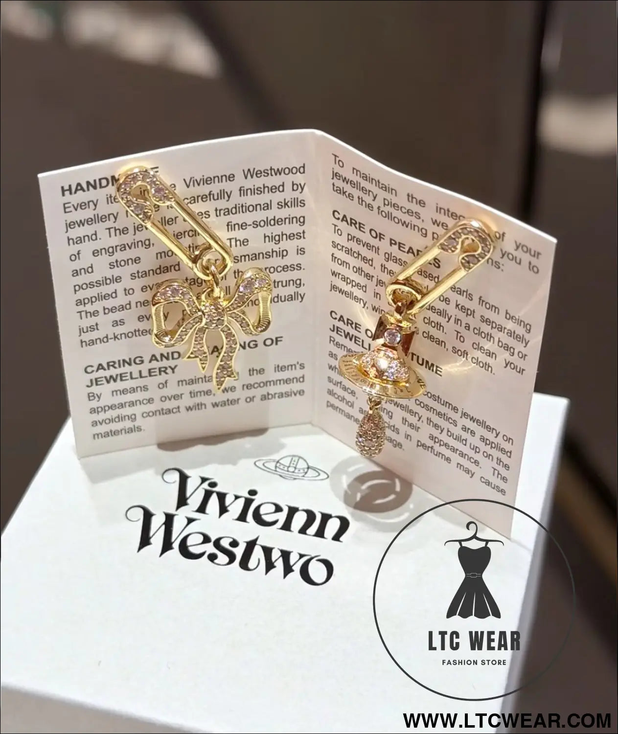 Bow chain necklace and earrings - golden earrings