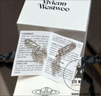 Bow chain necklace and earrings - silver stud earrings