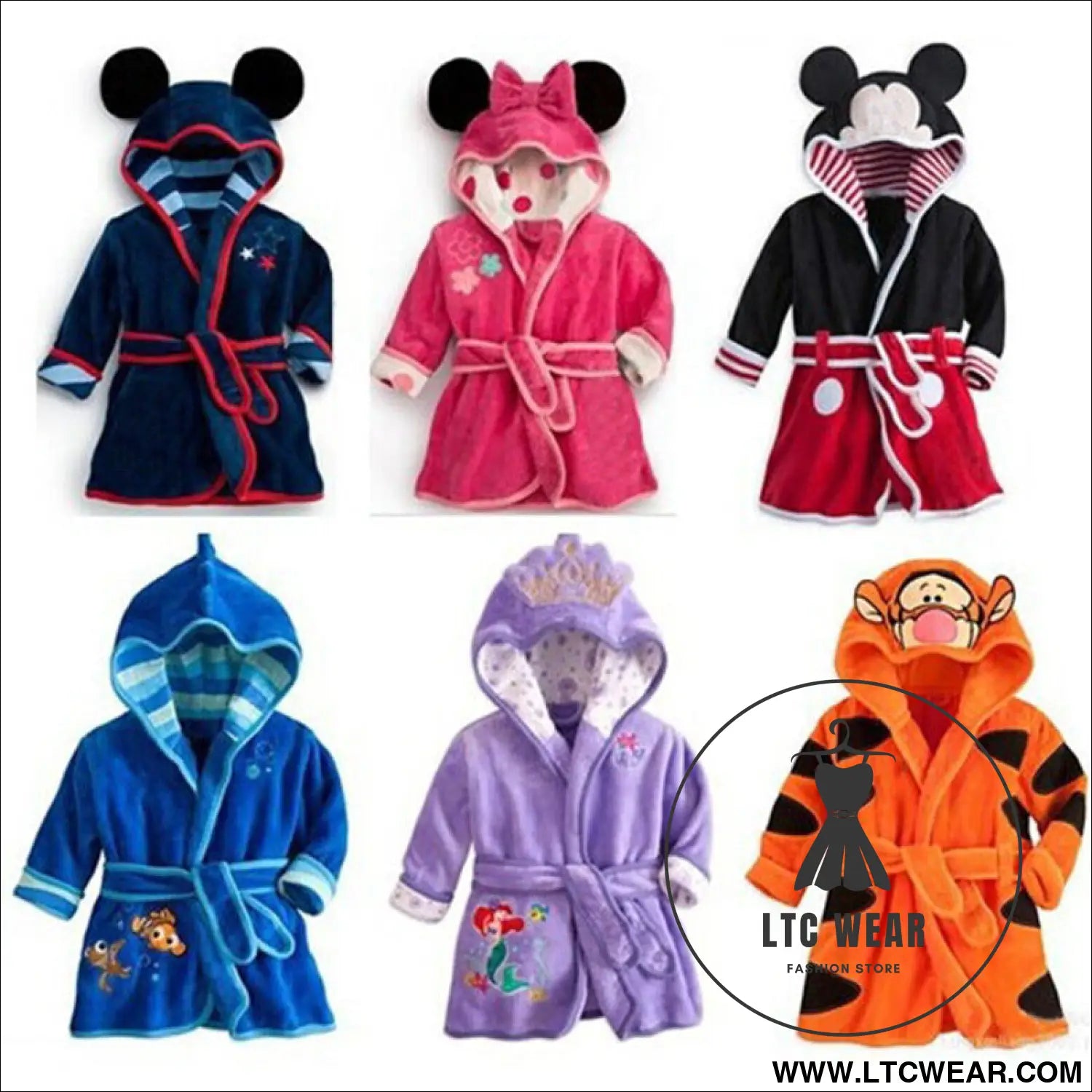 Boys and girls bathrobes children’s cartoon bathrobes multicolor home pajamas