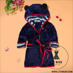 Boys and girls bathrobes children’s cartoon bathrobes multicolor home pajamas - navy blue / 90cm