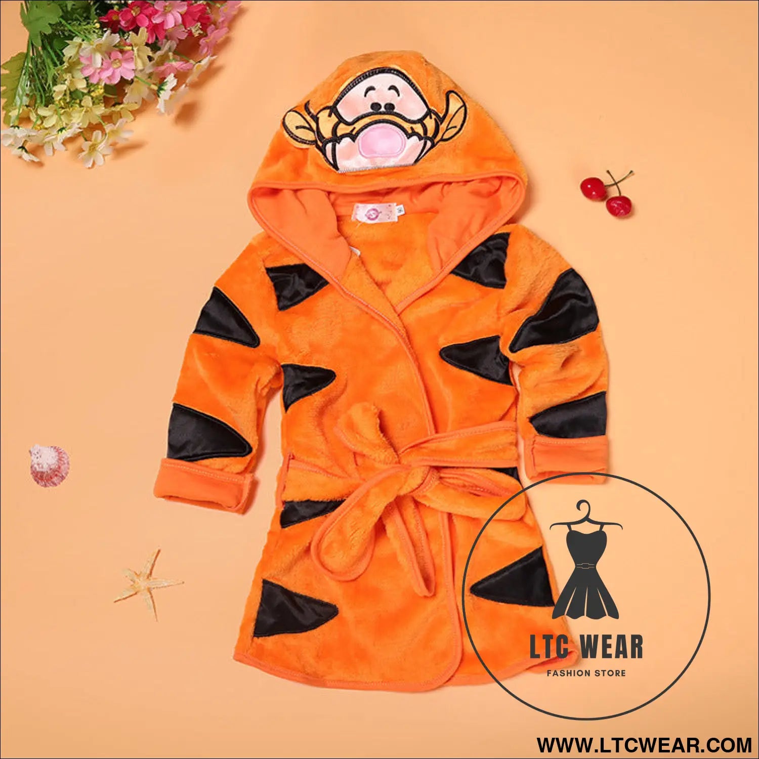 Boys and girls bathrobes children’s cartoon bathrobes multicolor home pajamas - wt3036y tiger / 90cm