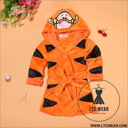 Boys and girls bathrobes children’s cartoon bathrobes multicolor home pajamas - wt3036y tiger / 90cm