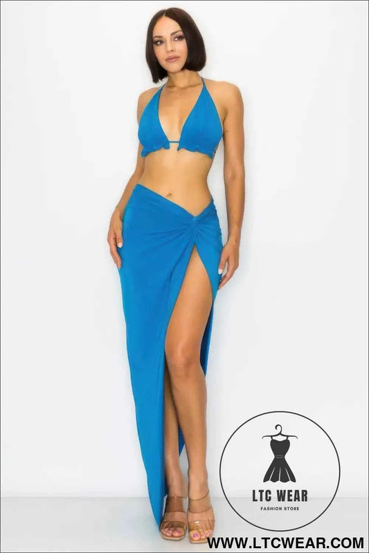 Bra Top And Maxi Skirt Modal 2pcs Set