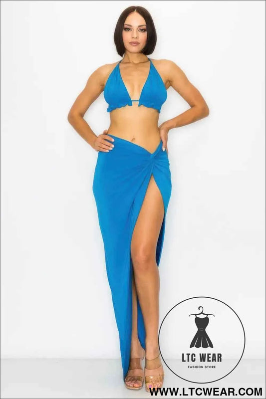 Bra Top And Maxi Skirt Modal 2pcs Set