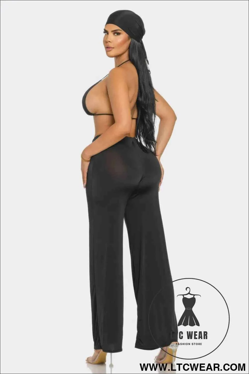 Bra Top And Pants And Bandana Set