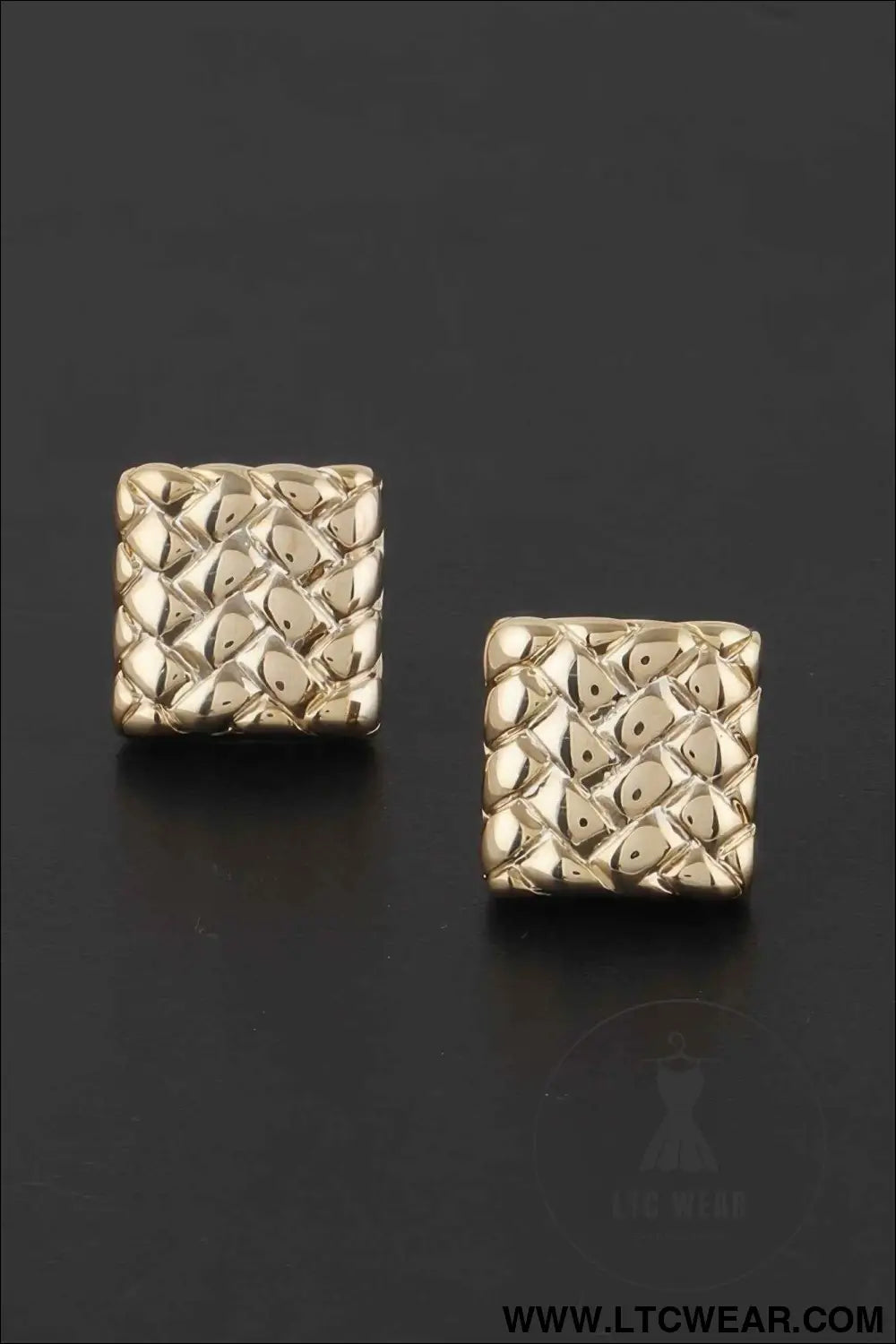 Braided Square Stud Earrings
