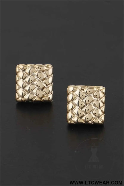 Braided Square Stud Earrings