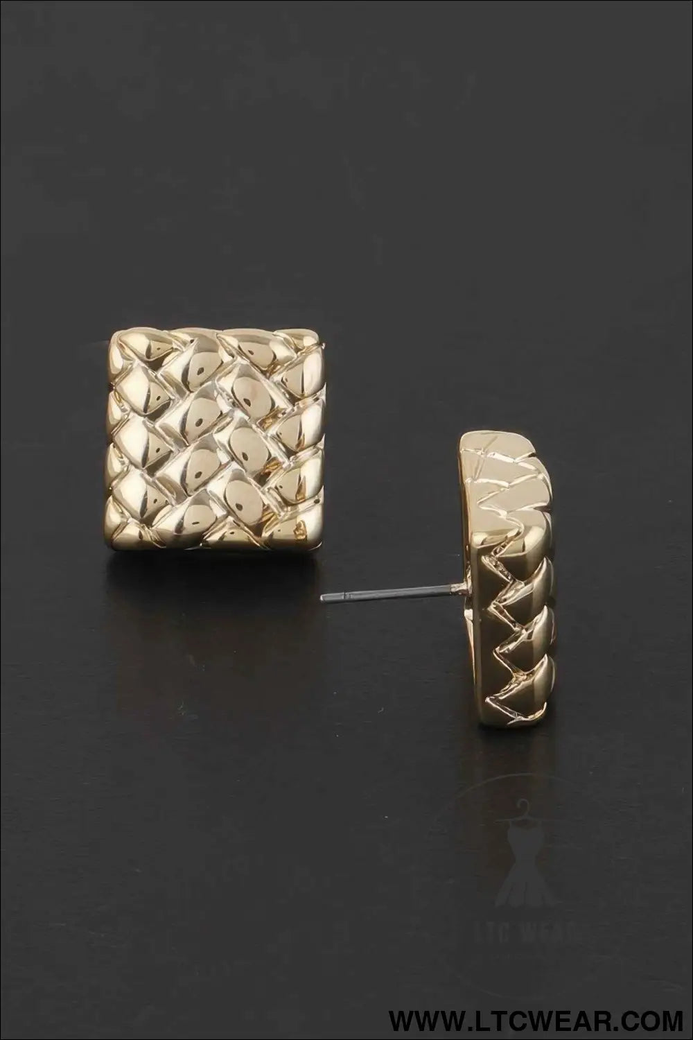 Braided Square Stud Earrings