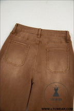 Breen cropped high rise wide leg jeans - jeans
