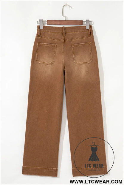 Breen cropped high rise wide leg jeans - jeans