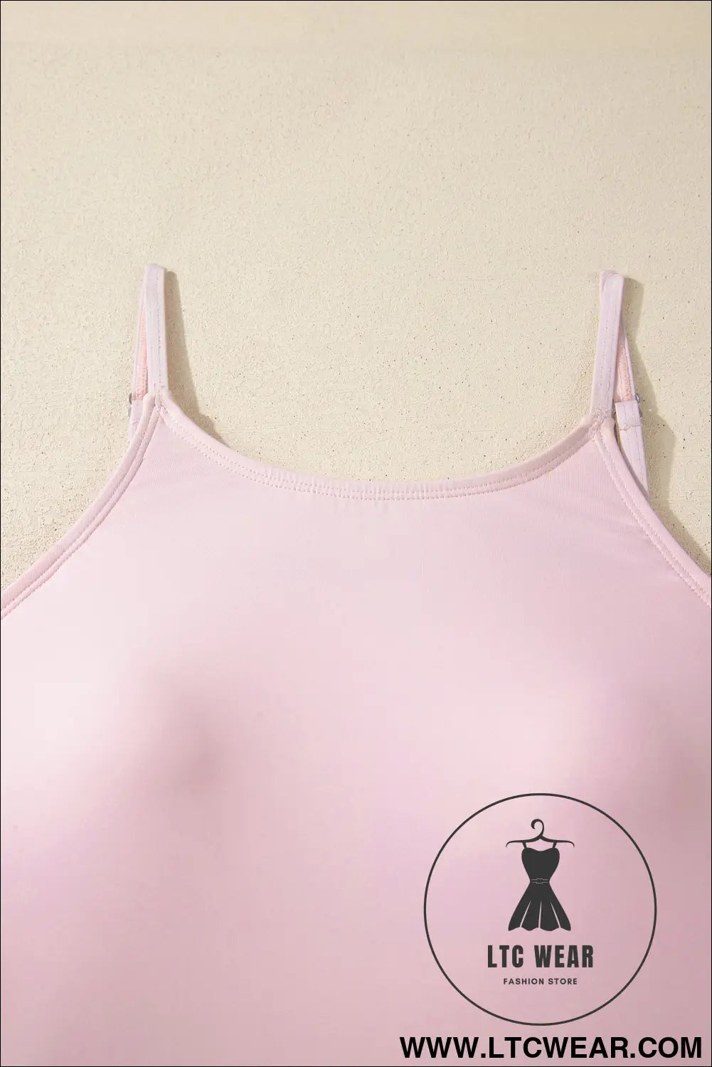 Bright Pink Solid Color Tunic Tank Dress Athletic Shorts Two Piece Set - L.T.C Wear Online Fashion Store