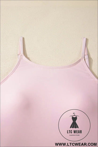 Bright Pink Solid Color Tunic Tank Dress Athletic Shorts Two Piece Set - L.T.C Wear Online Fashion Store