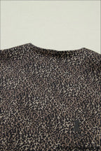 Brown leopard print slim denim vest - vests
