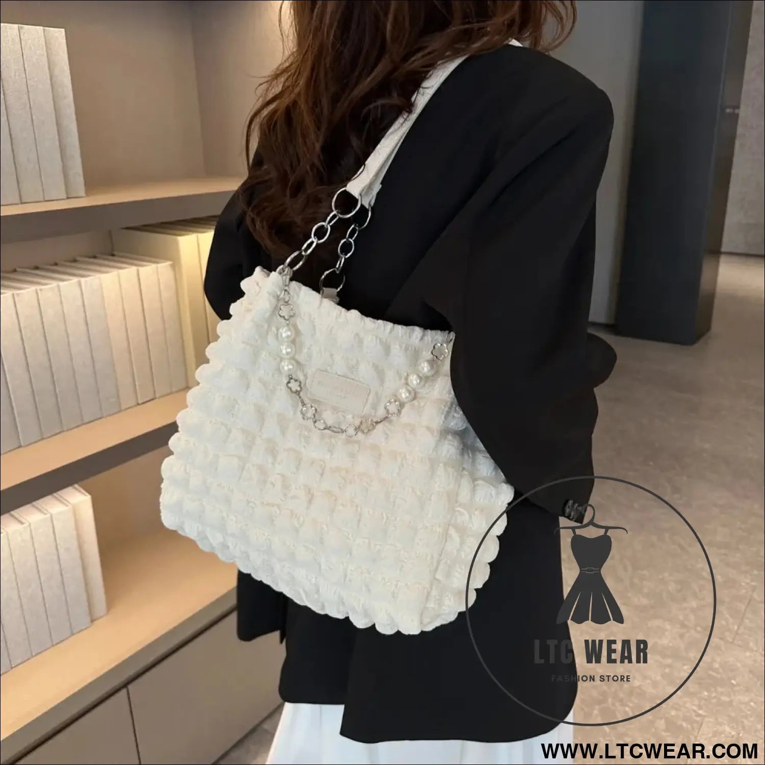 Bubble textured tote bag