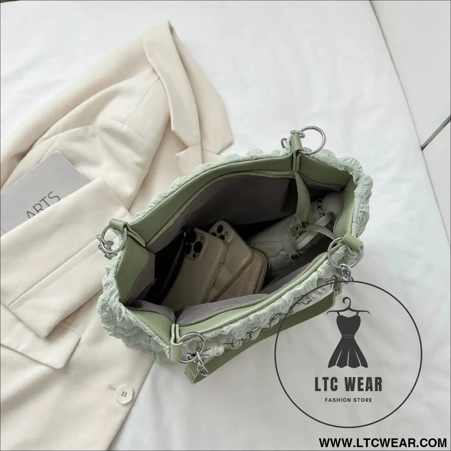 Bubble textured tote bag