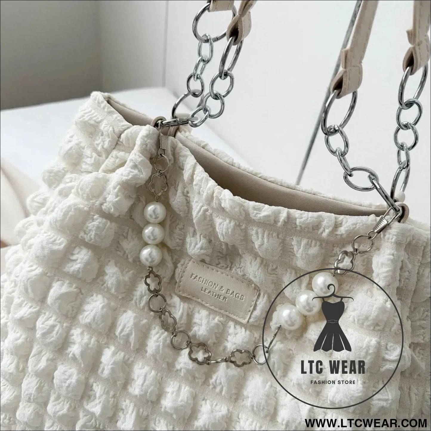 Bubble textured tote bag