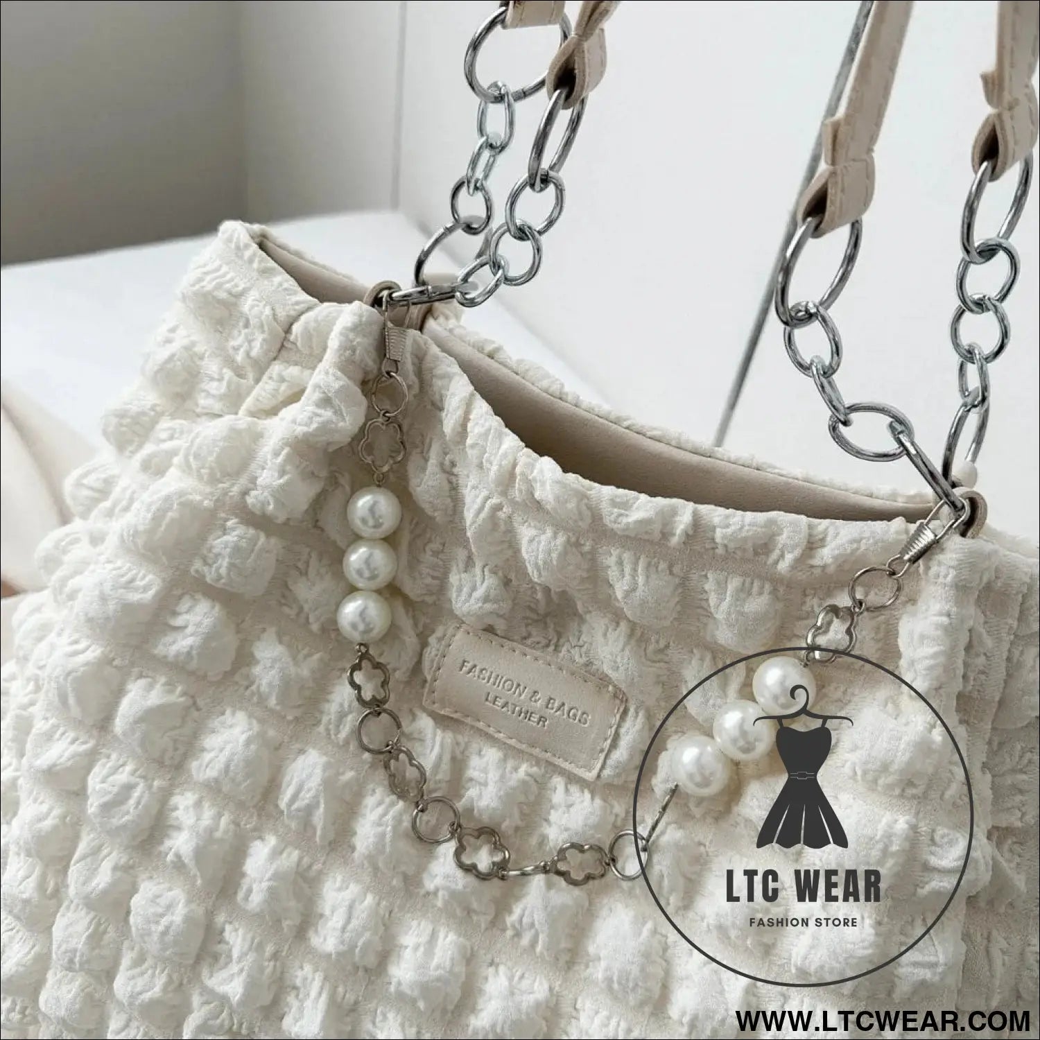 Bubble textured tote bag