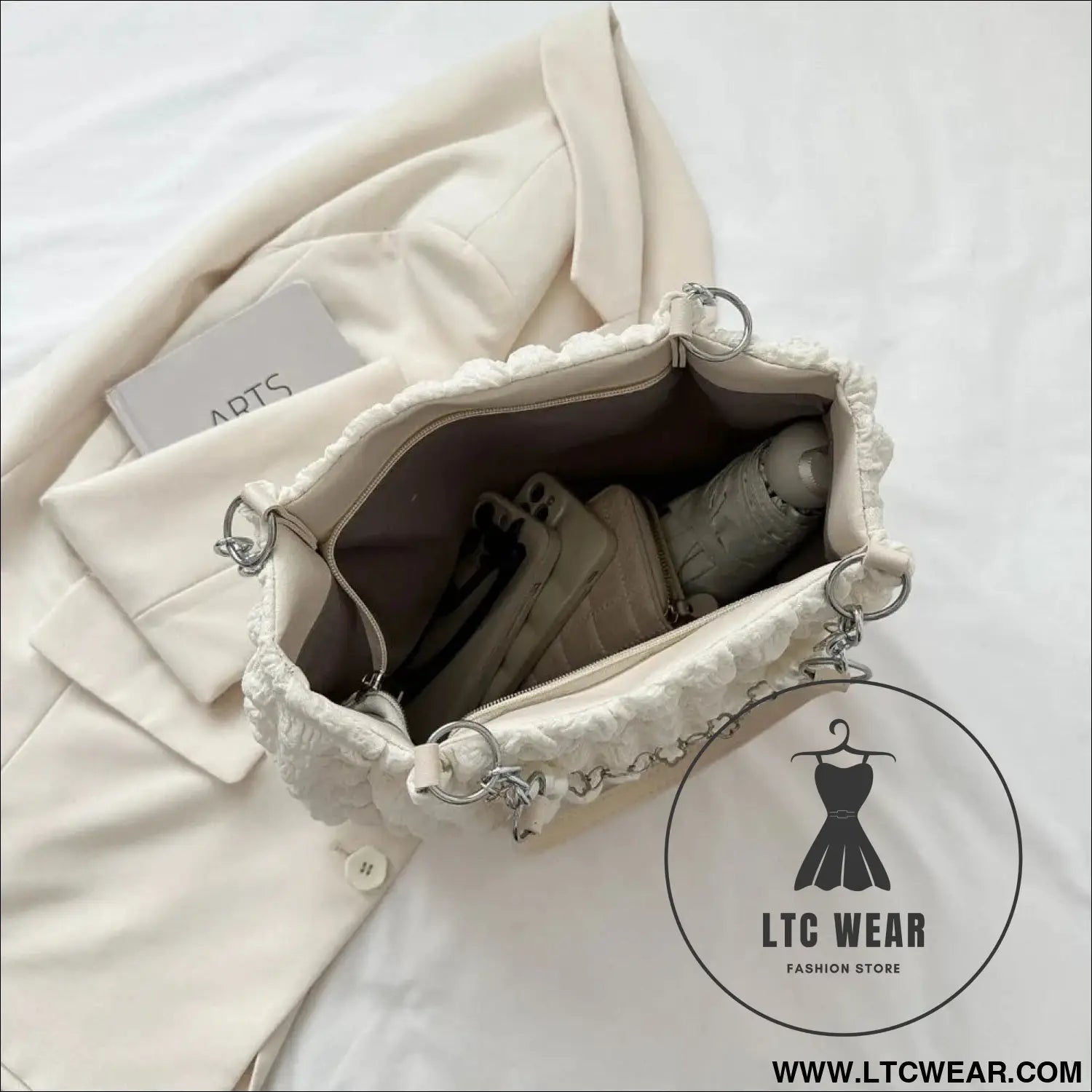 Bubble textured tote bag
