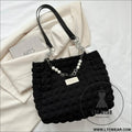 Bubble textured tote bag - black / one size