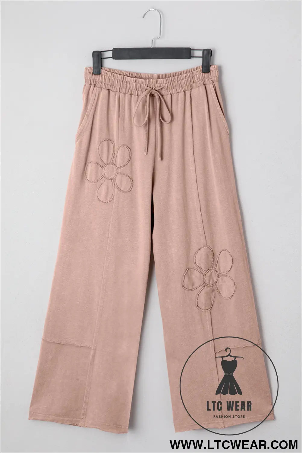 Buckskin flower patch mineral washed cropped wide leg pants - pants & culotte