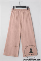 Buckskin flower patch mineral washed cropped wide leg pants - pants & culotte
