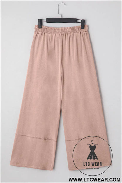 Buckskin flower patch mineral washed cropped wide leg pants - pants & culotte