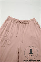 Buckskin flower patch mineral washed cropped wide leg pants - pants & culotte
