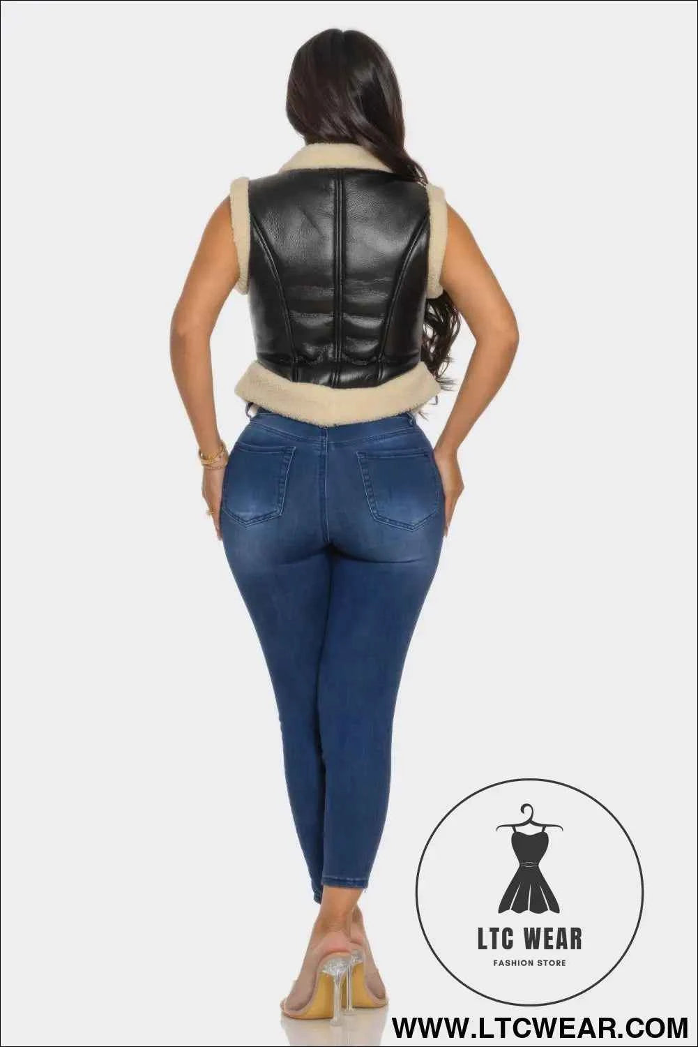 Bucle Trim Leather Vest