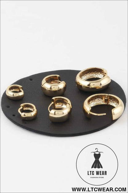Bulky Hoop Earrings Set