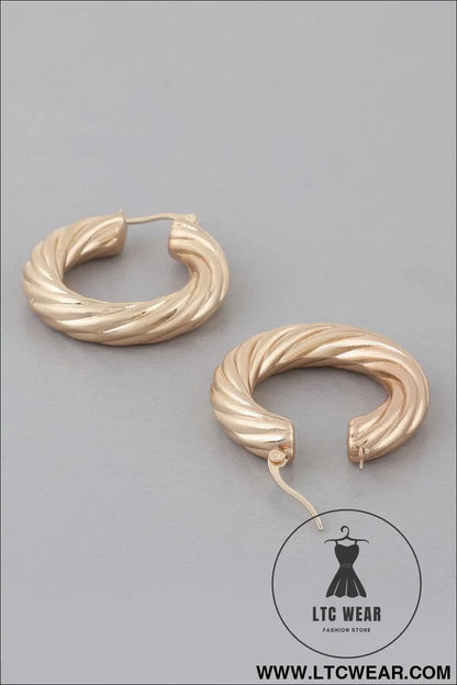 Bulky Twisted Hoop Earrings