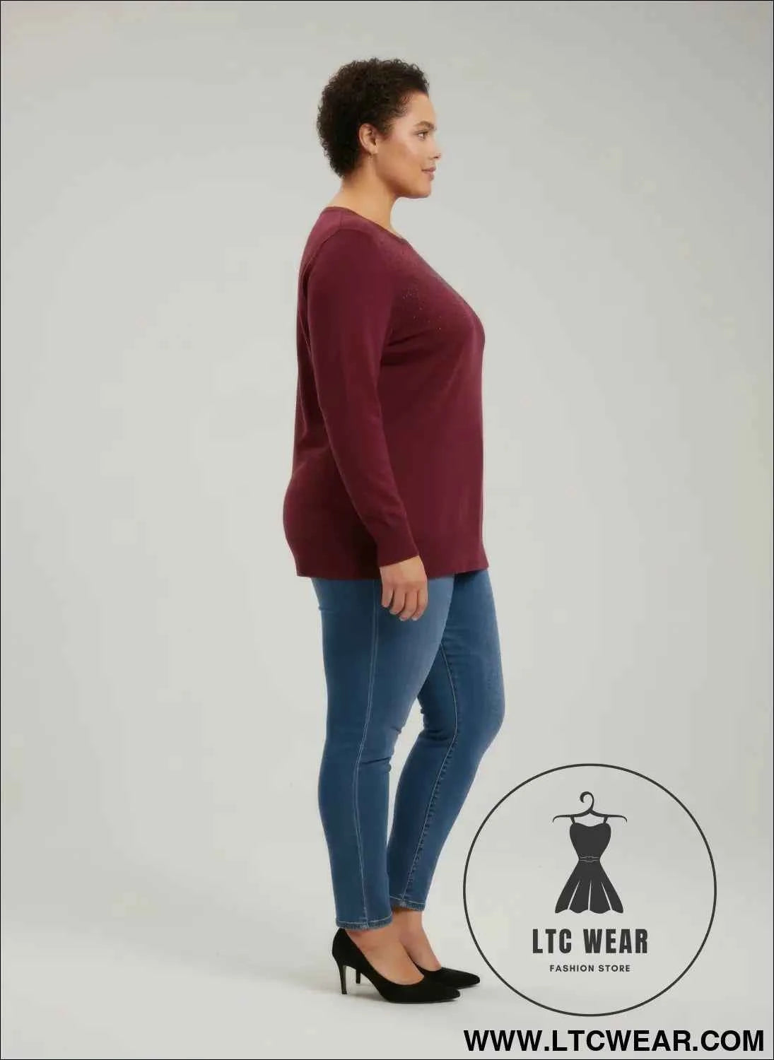 Burgundy Shimmer Knit Tunic for Effortless Style and Elegance