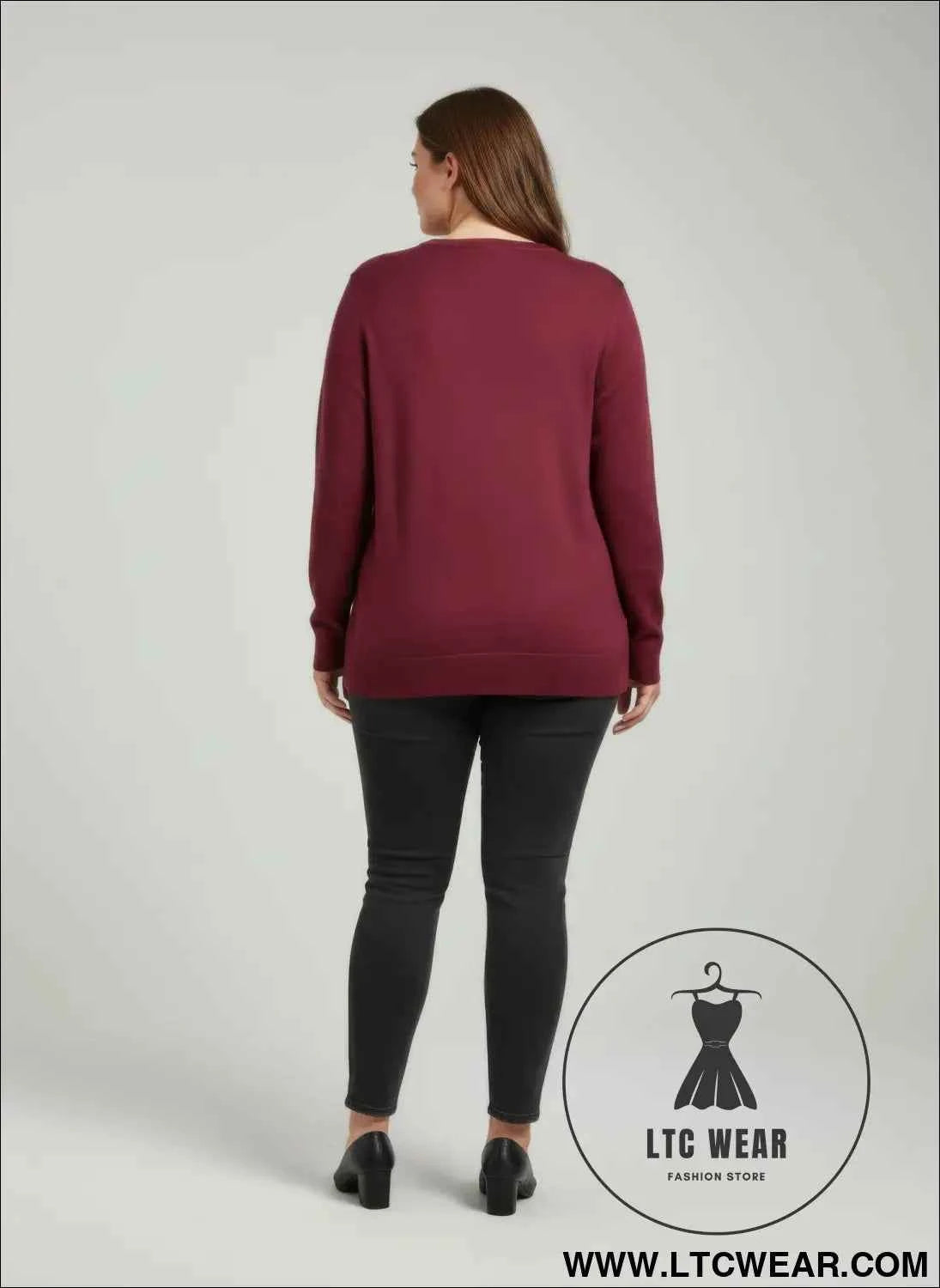 Burgundy Shimmer Knit Tunic for Effortless Style and Elegance