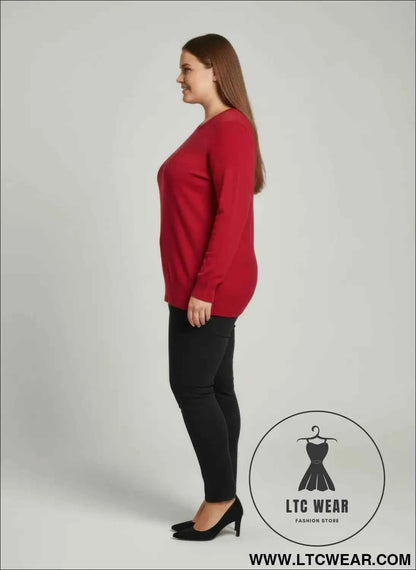 Burgundy Shimmer Knit Tunic Top for Effortless Style and Comfort