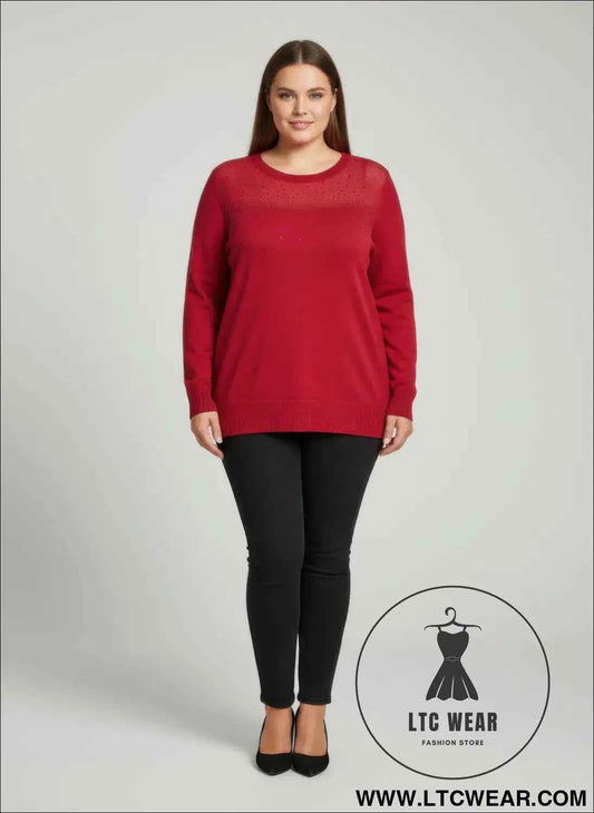 Burgundy Shimmer Knit Tunic Top for Effortless Style and Comfort