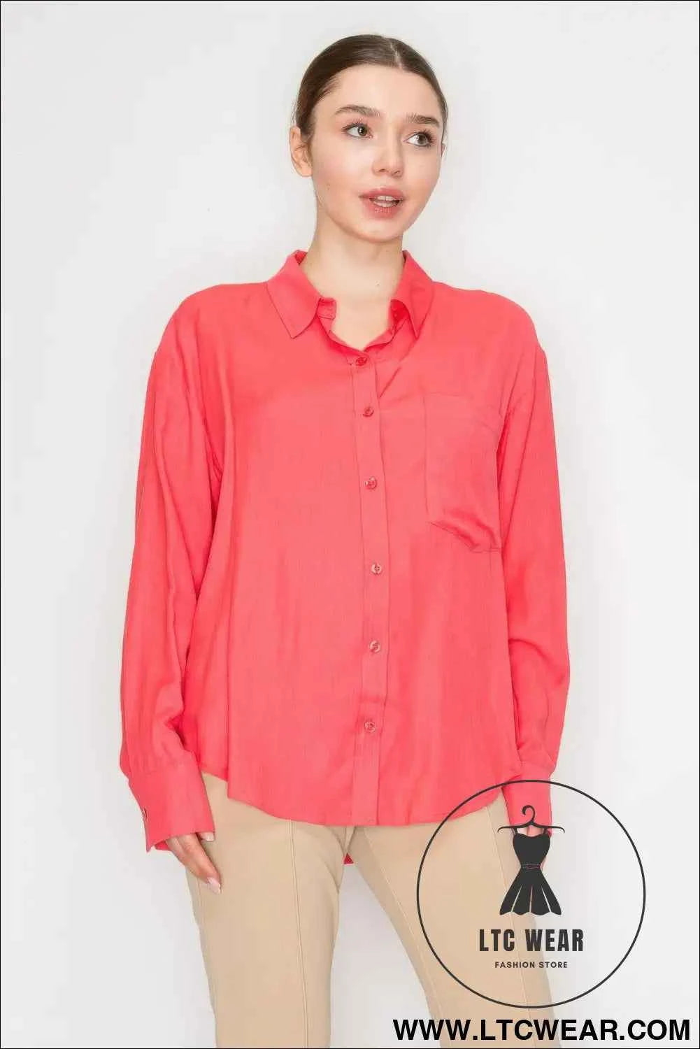 Button Down Collared Linen Shirt